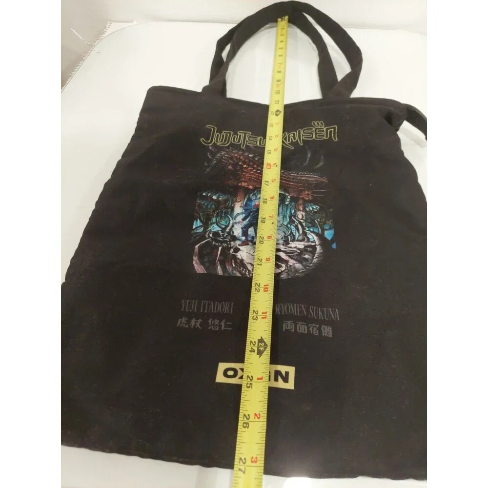 Japan Anime Jujutsu Kaisen Gojo Satoru Yuji & Sukuna Black Tote Bag By OXGN